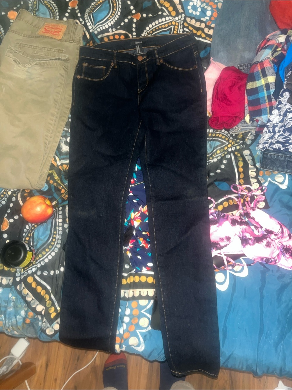 Forever 21 Dark Indigo Straight Leg Jeans